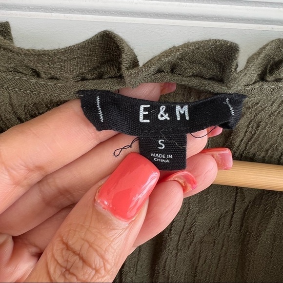 Anthro E&M green blouse Size Small - Picture 4 of 7